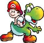 Baby Mario on Yoshi YIDS artwork.png