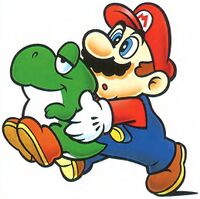 Baby Yoshi held by Mario SMW.jpg