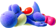 Blue Yoshi in Yoshi's Crafted World